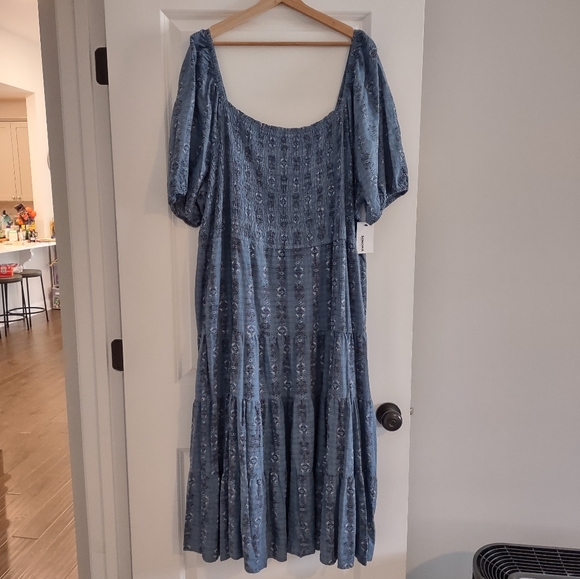 Sonoma Smocked Tiered Floral Print Midi Dress - Picture 2 of 14